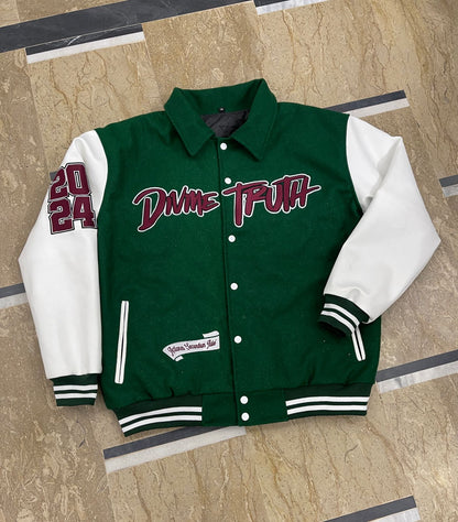 DIVINE TRUTH VARSITY JACKET GREEN