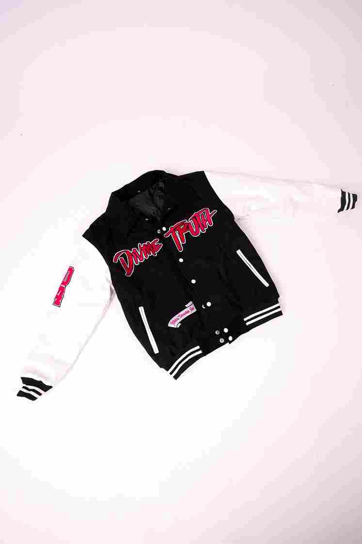 DIVINE TRUTH VARSITY JACKET BLACK