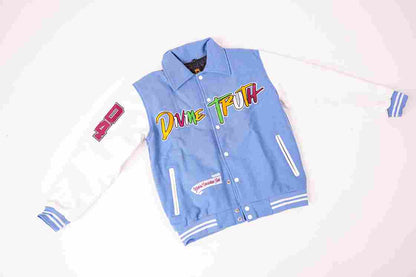 DIVINE TRUTH VARSITY JACKET TEAL